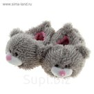 Тапочки-зверушки "Серый мишка", р-р 38