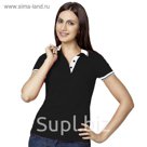 Рубашка-поло женская StanContrast, размер 52, цвет чёрный 185 м/г 04CW