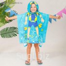 Детское полотенце-пончо с капюшоном "Collorista" Водолаз 60 х 120 см, хлопок 280 гр/м2