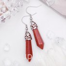 Серьги маятник Авантюрин коричневый