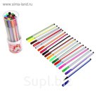 Фломастеры 18 цветов Полоска в пластиковом тубусе,вентилируемый колпачок,МИКС