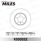 Диск тормозной передний MILES K000032