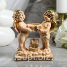 Статуэтка подсвечник Маленькие ангелочки бежевая