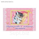 Папка под свидетельство "О рождении малышки"