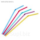 Набор трубочек для коктейля 5х210 мм "Доляна", цвет МИКС, 250 шт в упаковке