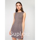 Трикотажное платье длины мини без рукавов с нитью люрекса в кори, Цвет Коричневый, Размер M FORS