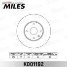 Диск тормозной передний MILES K001192