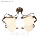 Люстра потолочная "Globe" 4x60Вт Е14 бронза, хром 58x58x34,2см