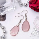 Серьги капля плоская Кошачий глаз цвет коричневый