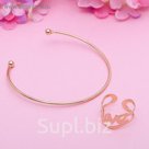 Набор 2 предмета: браслет, кольцо "Мини" любовь, цвет золото, безразмерное