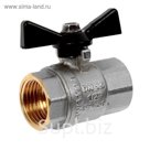 Кран шаровой  JIF, внутренняя/внутренняя резьба 1/2", бабочка, никелированный