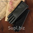 Перчатки женские, безразмерные, без подклада, цвет чёрный