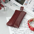 Ключница на молнии, металлическое кольцо, бордовая