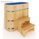 Кедровая купель овальная 78х100х120 см, пластиковая вставка
