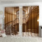 Фотошторы "Старинная лестница", размер 150х260 см-2 шт., габардин