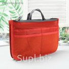 Косметичка дорожная на молнии, 3 отдела, 10 карманов, цвет красный