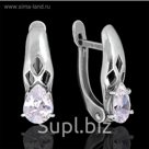 Серьги "Капель", цвет белый, посеребрение с оксидированием