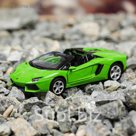 Машина металлическая Lamborghini Aventador, масштаб 1:43, открываются двери, инерция, зеленая