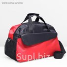 Сумка спортивная на молнии, 1 отдел, цвет чёрный/красный