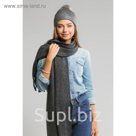 Шапка демисезонная с помпоном, размер 52-54, цвет серебро