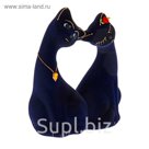 Копилка "Влюбленная пара" малая, флок, синяя