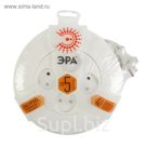 Удлинитель-катушка "ЭРА" UR-4-5m-W, 4 розетки, 5 м, 10 А, без з/к, 2x0.75мм2, белый