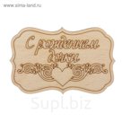 Бирка "С рождением дочки" из фанеры, 4,5х7 см