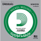 Отдельная струна D'Addario NW019 Nickel Wound  для электрогитары, .019,