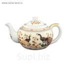 Чайник "Павлин на бежевом", металлическая крышка, 400 мл, 18 х 12 х 9 см