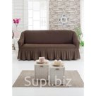 Чехол для мягкой мебели DO CO DIVAN KILIFI на диван 3 х местный цвет шоколад