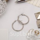 Серьги кольца Стальные цвет серебро d 2 см