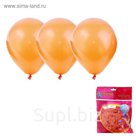 Шар латексный 12", металл, набор 25 шт., цвет оранжевый