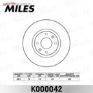 Диск тормозной передний MILES K000042