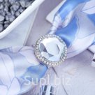 Кольцо для платка "Кристалл" круг, цвет белый в серебре