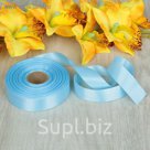 Лента атласная, двусторонняя, 25мм, 25±1м, цвет голубой