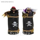 Баба-яга в ступе, выпрыгивает, кричит, горят глаза, цвета МИКС