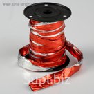 Лента из полисилка, красный+серебро, 12, 5 см х 20м