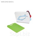 Набор пластиковых досок с подставкой Bright, 3 предмета, 25 х 8 х 3,05 см, разноцветный