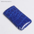Чехол Time для телефона, с ремешком, размер 33, 66x126x10 мм, крокодил, цвет синий