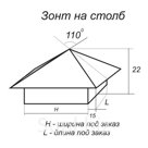 Зонты на заборный столб бОльшая сторона 411---430 (мм)