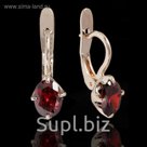 Серьги "Берлета", цвет красный в золоте
