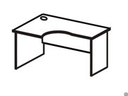 Стол эргономичный левый 150х90/72/50х75