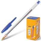 Ручка шариковая BIC «Cristal», корпус прозрачный, узел 1 мм, линия 0,32 мм, синяя