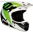 Шлем Fox V1 Race Helmet White/Black/Green, 59-60cm, L
