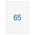 Этикетка самоклеящаяся А4, 65 этикеток 38?21,2 мм, белые, 65 г/м2, 50 л., STAFF