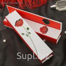 Коробочка подарочная под браслет/цепочку/часы "Роза с шипами" 22,5*4,5*3, цвет бело-красный 231978