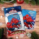 Мозаика стикерная - открытка "Крутого Нового Года!" Человек-паук, стразы