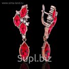 Серьги "Мирч", цвет красный в меди