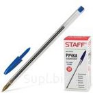РУЧКА ШАРИКОВАЯ, СО СМЕННЫМ СТЕРЖНЕМ, 0.7ММ, СИНЯЯ, ПРОЗРАЧНЫЙ КОРПУС, STAFF, (200)