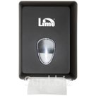 A62201NES: Диспенсер для листовой туалетной бумаги LIME Mini (химически и ударостойкий пластик, черный)